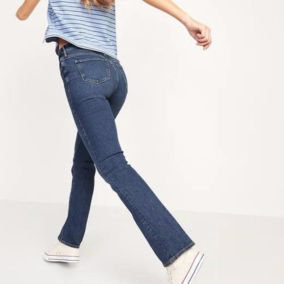 New Old Navy Extra High-Waisted Kicker Boot-Cut Button-Fly Jeans for Women - Picture 3 of 5